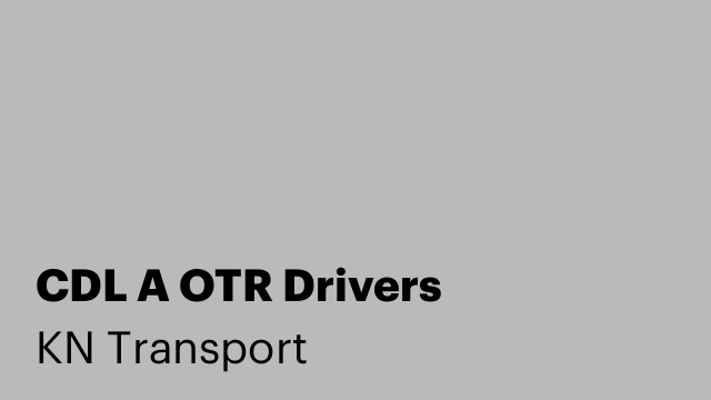 CDL A OTR Drivers