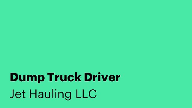 Dump Truck Driver