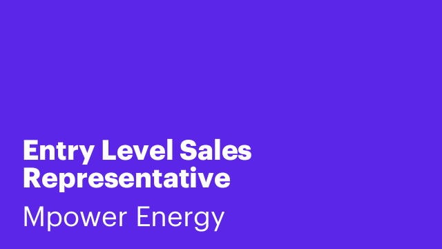 Entry Level Sales Representative