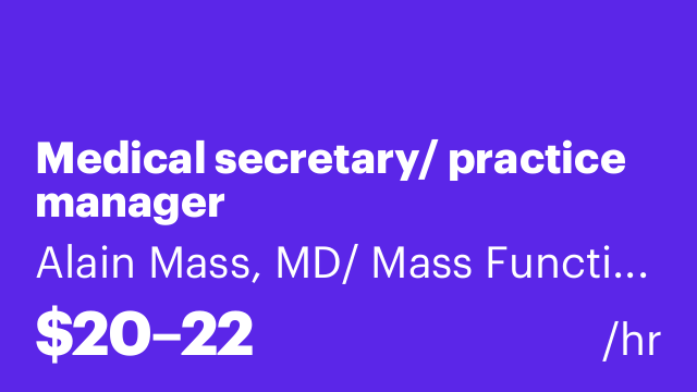 Medical secretary/ practice manager