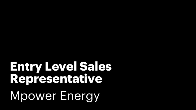 Entry Level Sales Representative