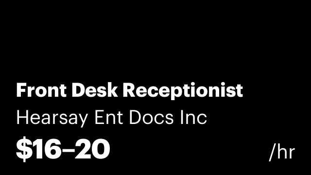 Front Desk Receptionist