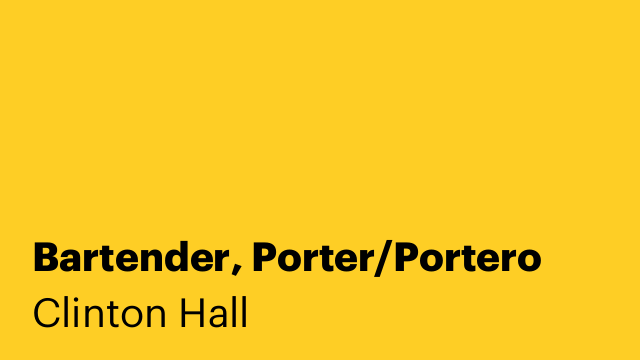 Bartender, Porter/Portero