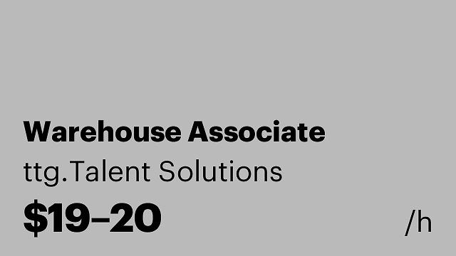 Warehouse Associate