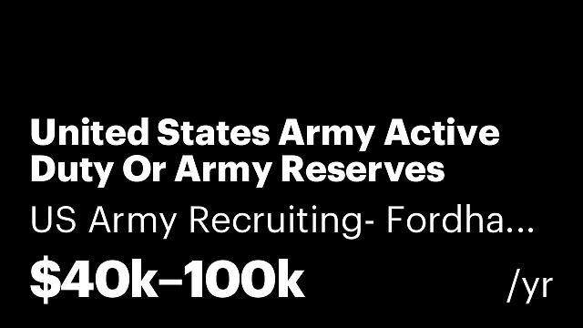 United States Army Active Duty Or Army Reserves