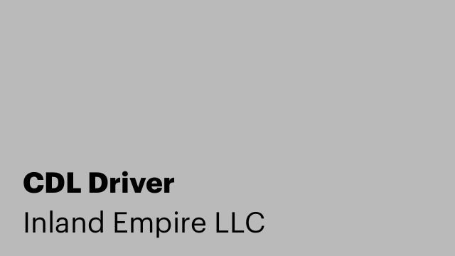 CDL Driver