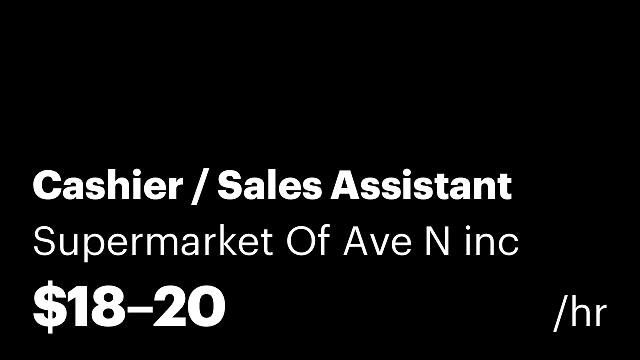 Cashier / Sales Assistant