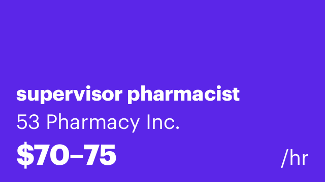 supervisor pharmacist