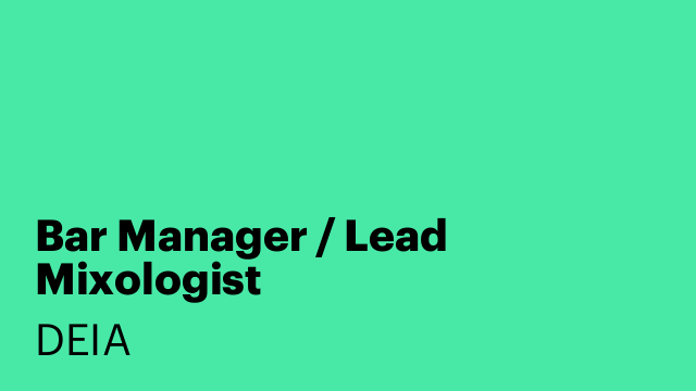 Bar Manager / Lead Mixologist