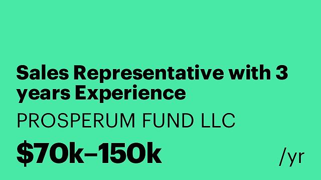 Sales Representative with 3 years Experience