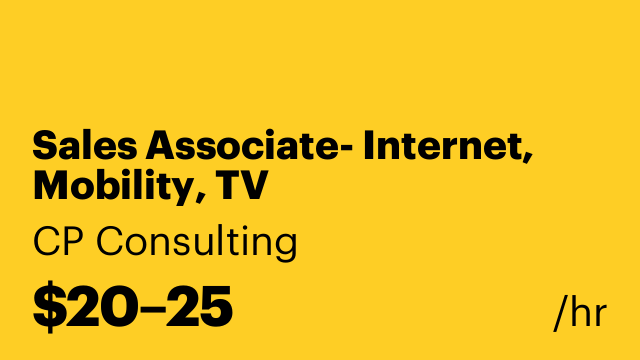 Sales Associate- Internet, Mobility, TV