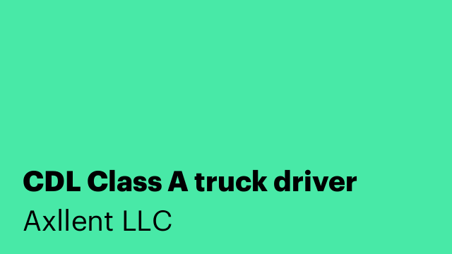 CDL Class A truck driver