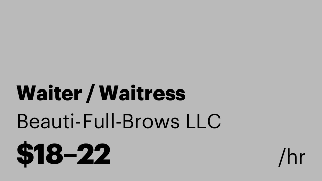 Waiter / Waitress