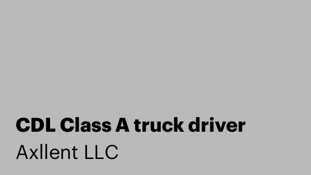 CDL Class A truck driver