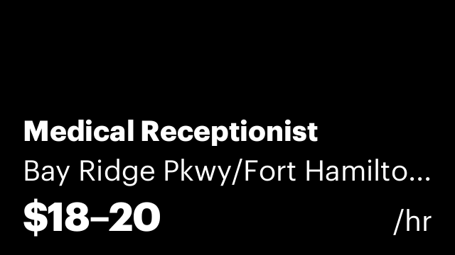 Medical Receptionist