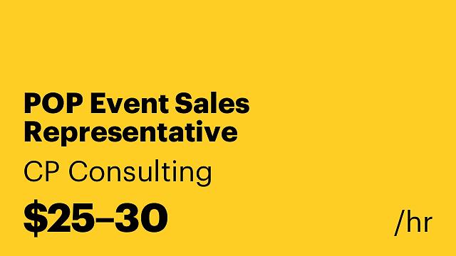 POP Event Sales Representative
