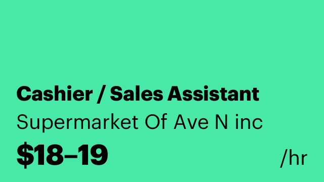 Cashier / Sales Assistant
