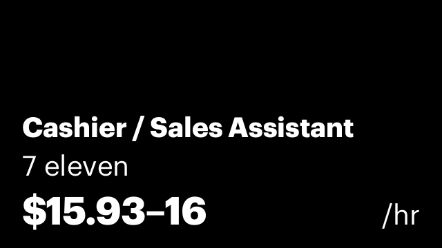 Cashier / Sales Assistant