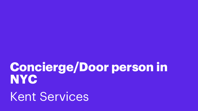Concierge/Door person in NYC