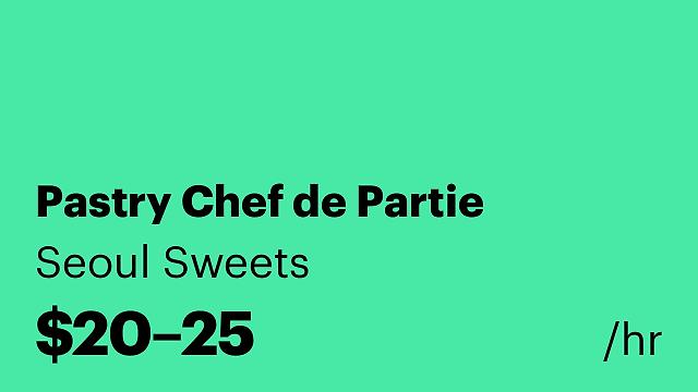 Pastry Chef de Partie