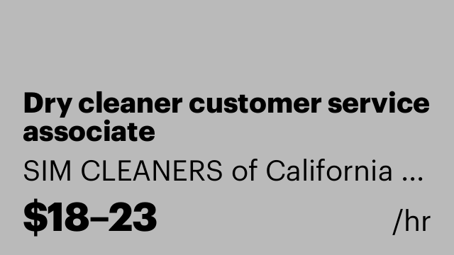 Dry cleaner customer service associate