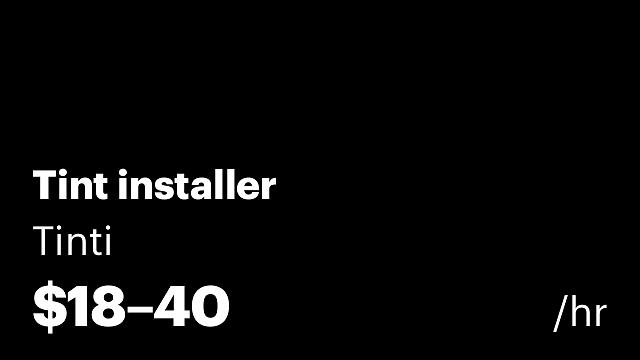 Tint installer