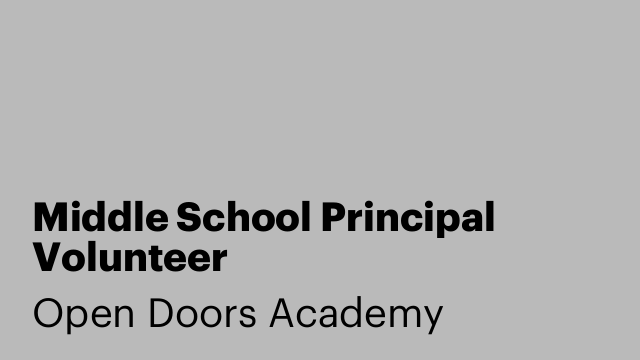 Middle School Principal Volunteer