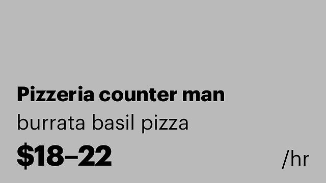 Pizzeria counter man