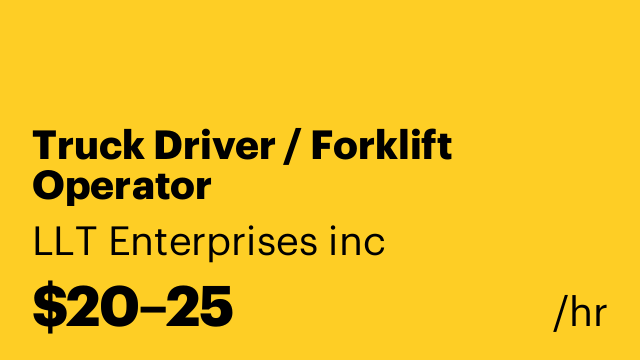 Truck Driver / Forklift Operator