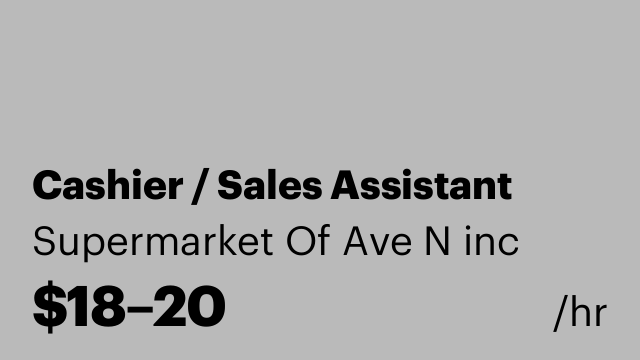 Cashier / Sales Assistant