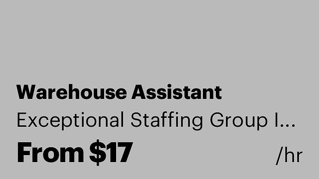 Warehouse Assistant