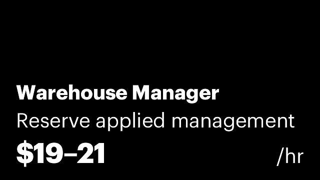 Warehouse Manager